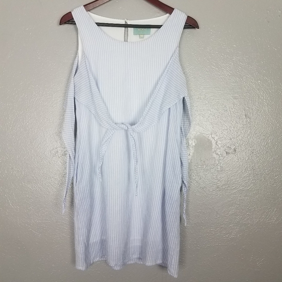 Skies Are Blue Striped Sleeveless Double Tie Dress - Picture 4 of 7